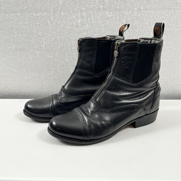 Women's Black Leather Riding Boots Ariat Heritage Paddock Size 7.5B Equestrian - Picture 1 of 11